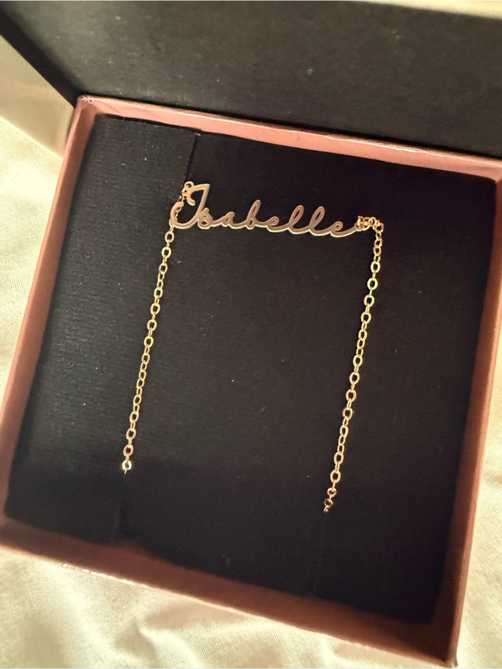 Rose Gold 'Isabelle' Script Name Necklace - Personalized Women's Jewelry